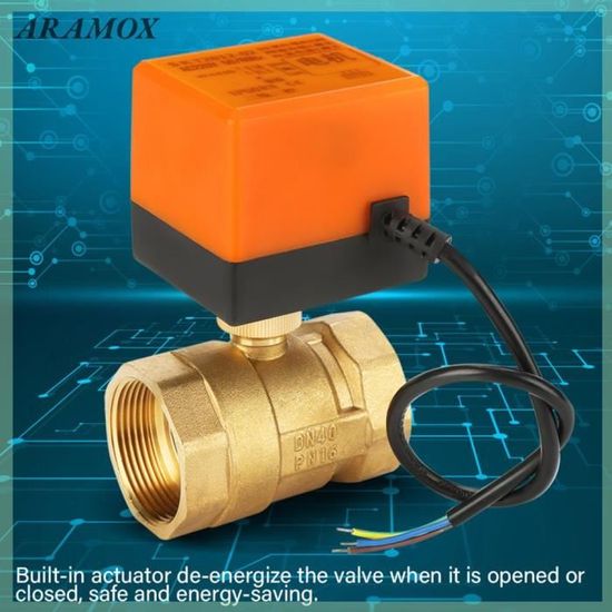 Vanne à Billes Motorisée 3 Voies DN15 G1/2 – Électrique Laiton 220V AC, Contrôle Automatique Eau Chaude/Froide Avec Hystérésis