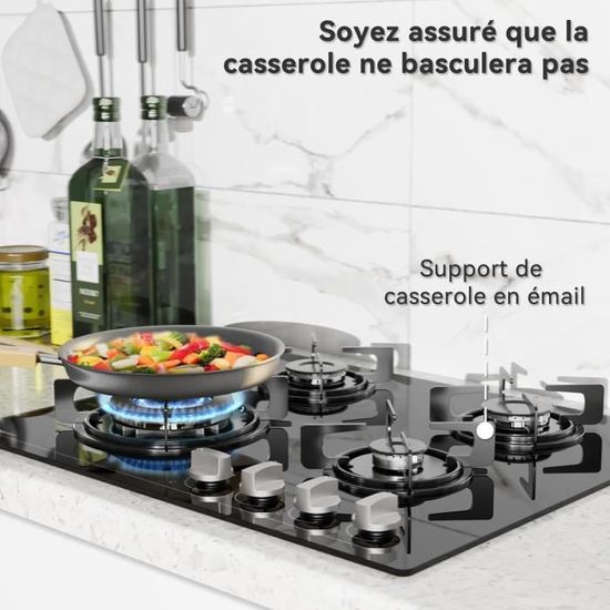 Magicplux Plaque de Cuisson Gaz 4 feuxs, Plaque Gaz 60cm, Gaziniere Gaz