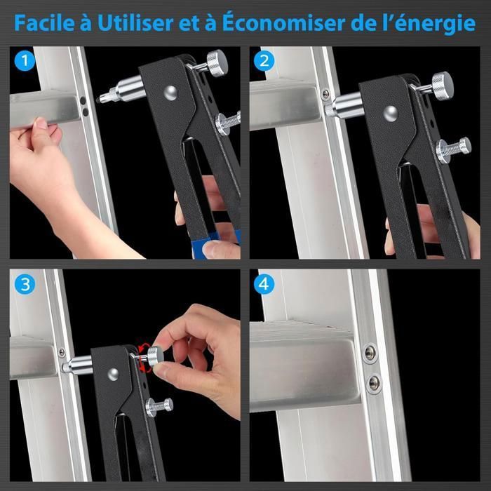 Kit Pistolet à River 110 Pièces - Pince Manuelle Avec écrous Filetés M3 M4 M5 M6 M8 Pour Bricolage Auto, Mobilier