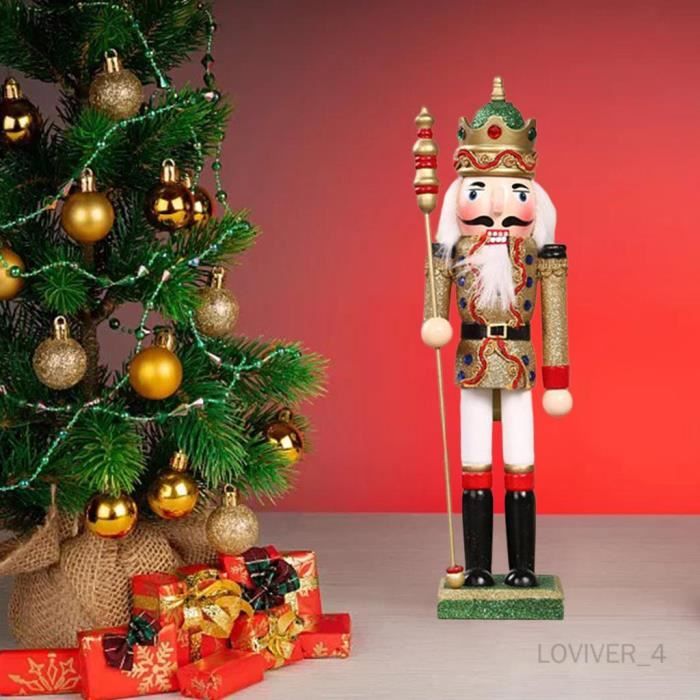 Sosoport Lot De 4 Figurines De Soldat Casse-noisette De Noël En Bois