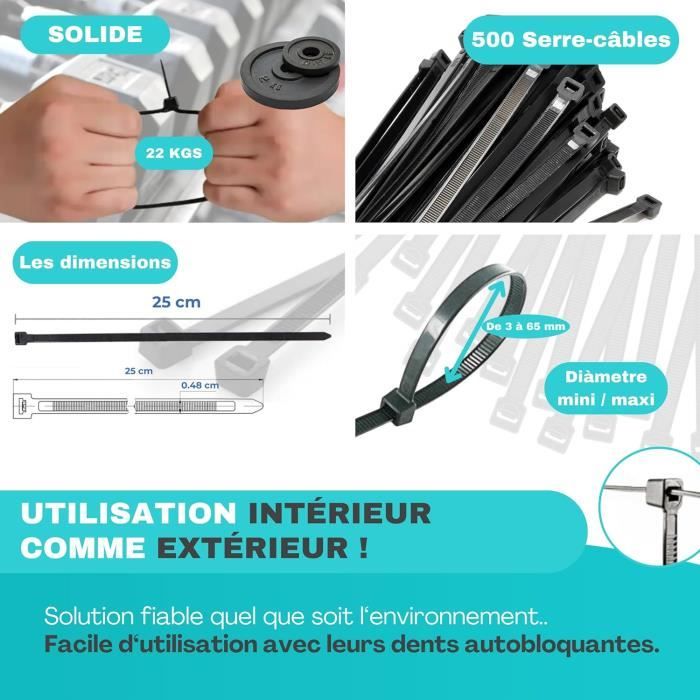 Collier Riselant 500 Collier De Serrage Plastique - 250Mm X 4,8Mm, Riselant, Serflex ...