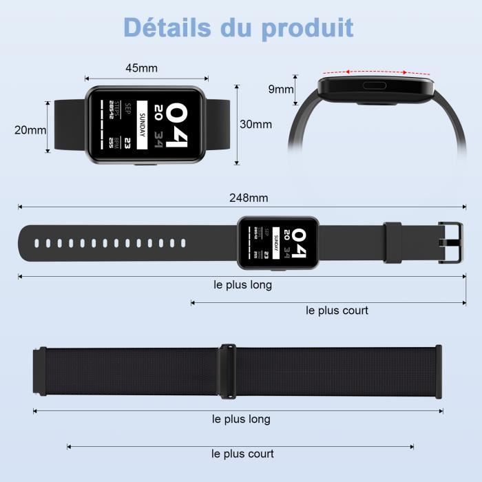 Montre Connectée Homme Montre Intelligent 24 modes Sport Moniteur