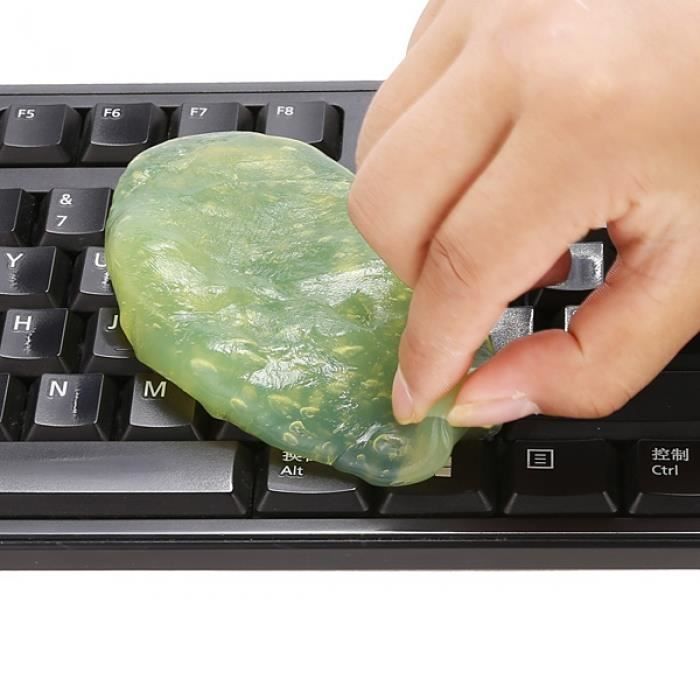 Gel Nettoyant Pour Clavier – Pâte Anti-poussière Réutilisable, Multi-usage, Pour PC Portable, Surfaces Rugueuses – Format 7x7x6 Cm