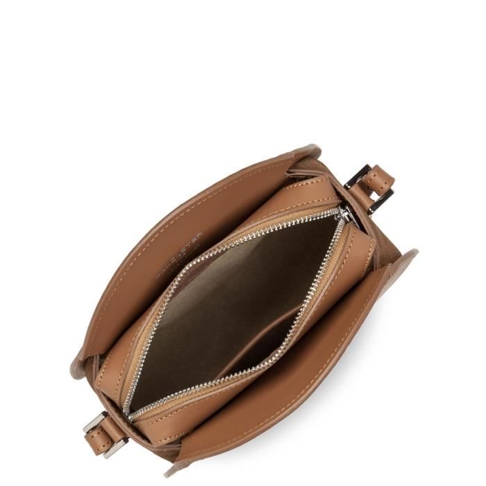 Sac port travers rond Lancaster cuir ref lan43964 Camel 20 20 8