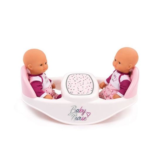 Smoby Baby Nurse Chaise Haute Jumeaux 4 Accessoires Cdiscount Jeux Jouets