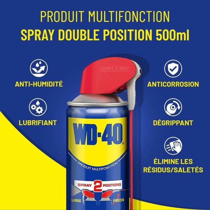 Aerosol dégrippant lubrifiant double spray WD40 650/500 ml 1010030