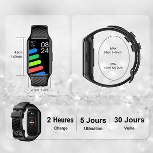 Kwmobile 2x Bracelet Pour Blackview R8 - Bracelets Pour Tracker De Fitness En Gris Rose Poussiereux