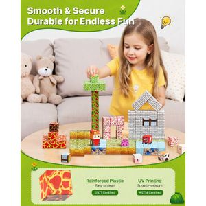 Jeu De Construction Magnétique 52 Pièces Montessori - Blocs Aimantés Éducatifs Enfants 3-12 Ans