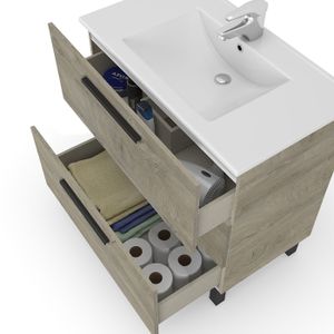 Meuble Salle De Bain 100 cm Vasque Blanche ELISSA