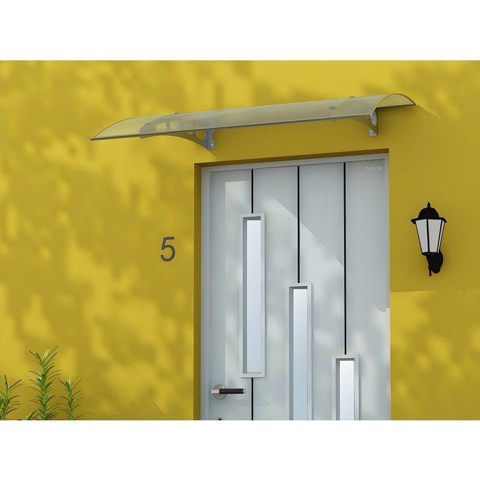 Auvent De Porte NEONA 120x90x15 Cm – Aluminium Et Polycarbonate, Anti-UV Et Résistant Au Vent