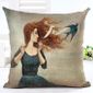 Fashion Oiseau impression Coton Lin Taie d/'oreiller canapé maison décor Housse de coussin