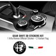 Kit Autocollant Logo Alfa Romeo 51 mm + Drapeau pour Giulia Stelvio Intérieur-0