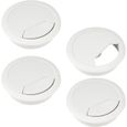 9 Passe-Câbles Bureau 60mm Blanc + Scie Cloche - Organisateur Câbles Table