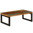Luxe'6908Ergonomique -Table basse décor scandinave - Table de salon Table de thé Table gigogne 100x50x35 cm Bois de récupération sol-0