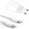 Chargeur Rapide 20W + Cable USB-C Lightning pour iPhone-0