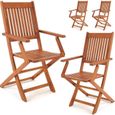 Set de 4 chaises de jardin pliantes "Sydney" en bois d'acacia certifié FSC® pour salon de jardin sydney accoudoirs extérieur-0