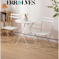 Ensemble table et chaises de jardin pliantes - ERROLVES - Blanc - Style contemporain - Pratique et confortable-0