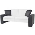 6085Rétro® Canapé-lit,Canapé d'angle Convertible & Réversible - Sofa Canapé Confortable réglable avec accoudoirs PVC Blanc175,5 x 93-0