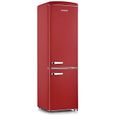 SEVERIN Refrigerateur Congelateur combine, Pose libre, Longueur 55cm, 244L, Classe E, Veggibox incluse, Look Retro, Rouge,RKG 8920-0
