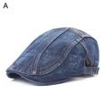 A -Béret en jean pour hommes et femmes, joli chapeau décontracté, Vintage, protection solaire, casquette plate, Simple, doux, printe-0