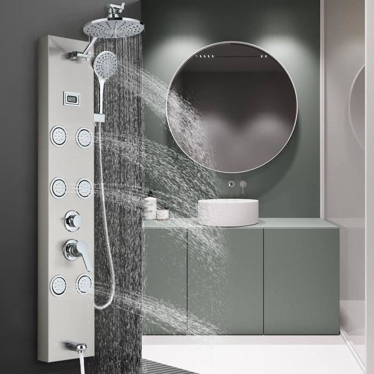 Suguword Colonne de Douche Hydromassante et Douche Cascade Affichage