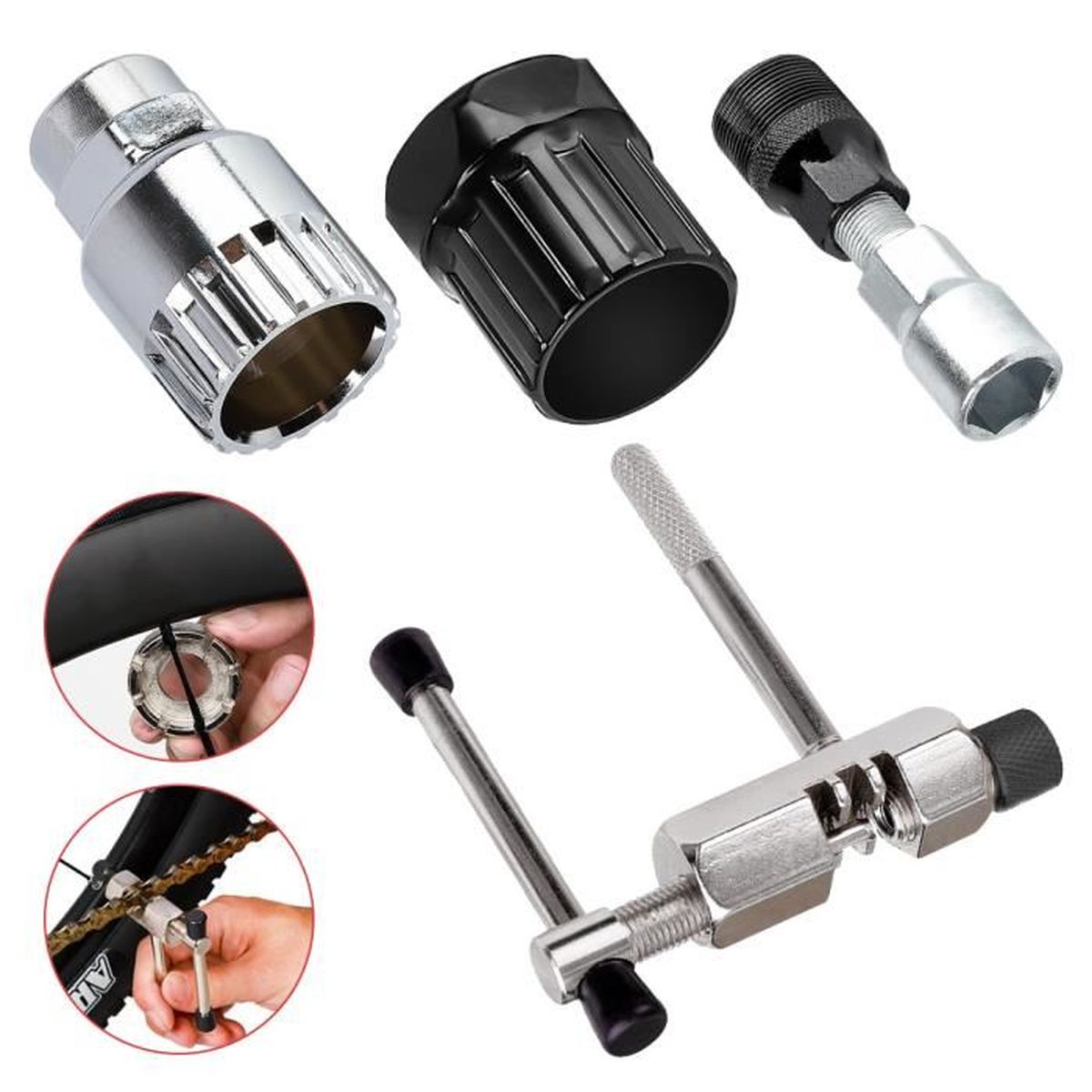 Démonte Cassette Vélo Kit Outils Réparation Vélo MTB Démonte