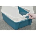 Iris Ohyama, Bac à litière pour chat, pas de déversement de litière, pour chat, Cat Litter Box, CLH-12, Bleu sarcelle