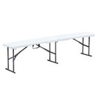 Banc pliant de jardin et camping - MOB EVENT PRO - 180 cm - 3 places - Blanc et noir
