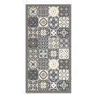 Tapis Vinyle Panorama Carreaux Ciments Gris 80x300 cm - Tapis pour Cuisine, Bureau et Salon en PVC