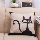 VONETS Taie d'Oreiller Housse de Coussin en Coton et Lin Oreiller Carré Motif Chat / Chien chat