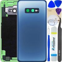 Vitre Arrière pour Samsung Galaxy S10e G970 Bleu Coque Cache Batterie avec Lentille de Caméra, Adhésifs, Kit Outils, Guide De [105]