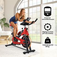 Vélo d'appartement d'intérieur - Exercice de fitness à domicile - Avec siège et guidon réglables - Résistance réglable - Écran LCD
