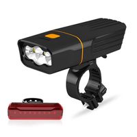 Set de Lumières pour Vélo Rechargeables par USB – Lumière Frontale Étanche - Feu arrière étanche Facile à installer et à monter