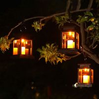 Lot de 2 lanternes solaires - Bougies sans flamme - Résistantes à l'eau - Pour jardin, patio, patio, patio, parcours A226