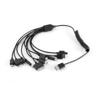 Câble,Câble de Charge USB universel 10 en 1 pour Smartphone Portable, multifonction, léger et rétractable- Black-Black -B