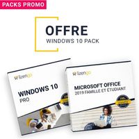 Windows 10 Pro - Microsoft Office Famille et Étudiant 2019 - Systeme d'exploitation à télécharger