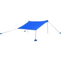 RELAX4LIFE Tente de Plage en Lycra UPF50+ avec Sac de Transport&4 Sacs de Sable,Grand Abri Solaire pour