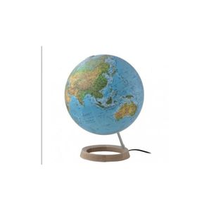 GLOBE TERRESTRE Globe terrestre lumineux - ATMOSPHÈRE - FC2 - Aluminium et érable - Bleu
