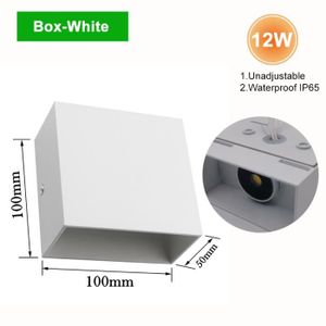 APPLIQUE  Blanc cool - Box-White-12W - Applique murale Cube 