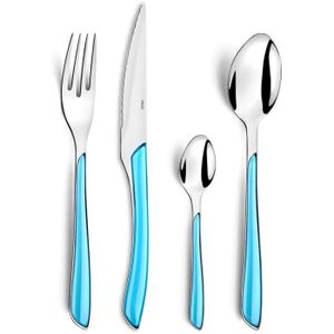 M/énag/ère 16 pi/èces Bleu Turquoise Amefa Eclat