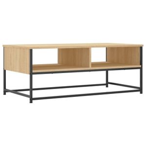 TABLE BASSE Table basse - DRFEIFY - Chêne sonoma - Bois d'ingénierie et métal - 100x51x40 cm