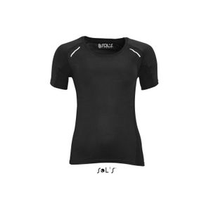 MAILLOT DE RUNNING T-shirt running femme manches courtes - 01415 - noir