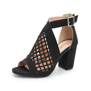 Generic Chaussures Pour Femmes Talon Moyen Givré Boucle Classique Un Mot  Simple Couleur Unie Sandales à Talons épais - Prix pas cher