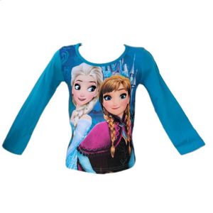 tee-shirt fille a manches longues avec motif – la reine des neiges bleu  tee-shirts