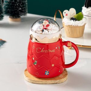 Mug céramique 'Joyeux Noël - Cher Père Noël, n'oublie pas les cadeaux !'  rouge () - hauteur 9.5 cm diamètre [R0571]