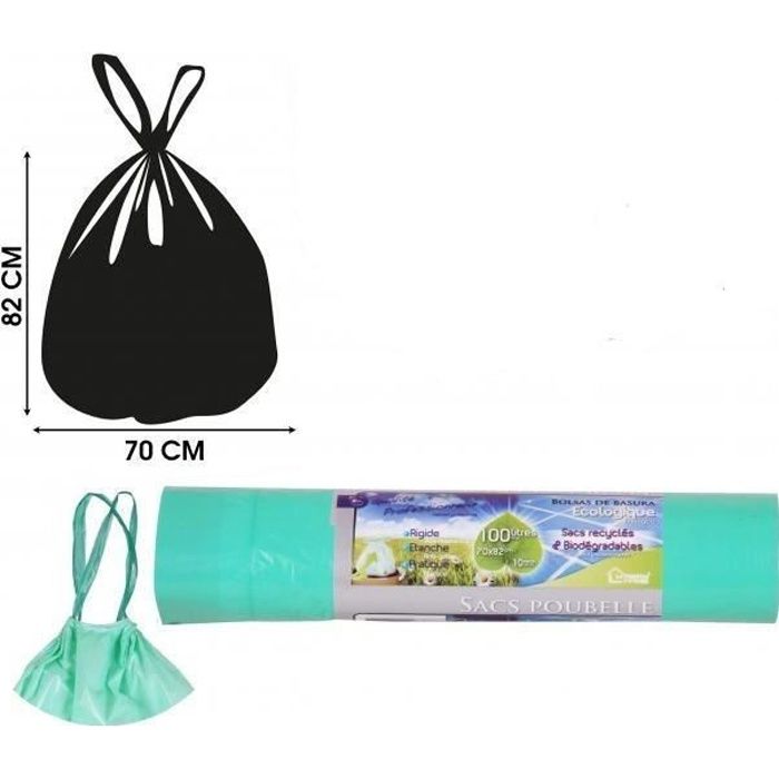 25 Sacs Poubelle 50 litres 68 x 75 cm Qualité Pro Noir sacs en plastique  ultra résistant, Adapté aux poubelles ronde ou - Cdiscount Au quotidien