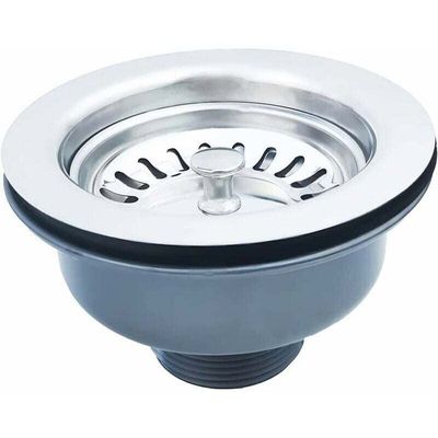 Bonde D'évier Inox 90mm Avec Filtre - Pour éviers Standard 70-80mm - Capture Débris Alimentaires, Installation Facile