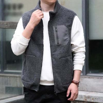 Gilet Homme Sans Manches Doublure Polaire – Col Montant, Zippé, Chaud Et Confortable Pour Hiver, Travail Ou Sport