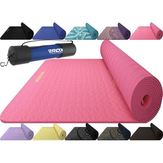 TAPIS DE YOGA TPE ANTIDÉRAPANT NOIR CORAIL
