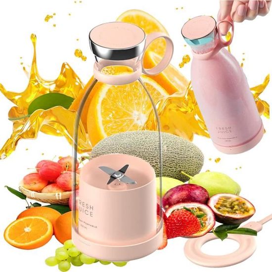 Blender Smoothie Portable USB 350ml - Mixeur Personnel Rechargeable - Pour Shakes, Jus, Aliments Bébé